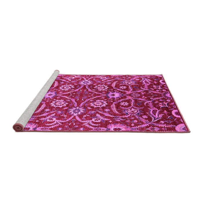 Sideview of Machine Washable Oriental Pink Industrial Rug, wshurb1466pnk
