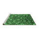 Sideview of Machine Washable Oriental Emerald Green Industrial Area Rugs, wshurb1466emgrn