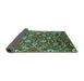 Sideview of Oriental Turquoise Industrial Rug, urb1466turq