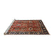 Sideview of Machine Washable Industrial Modern Light Copper Gold Rug, wshurb1467