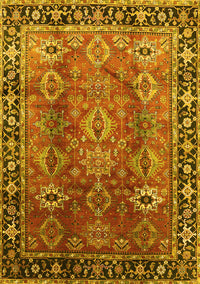 Oriental Yellow Traditional Rug, urb1467yw