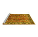 Sideview of Machine Washable Oriental Yellow Traditional Rug, wshurb1467yw