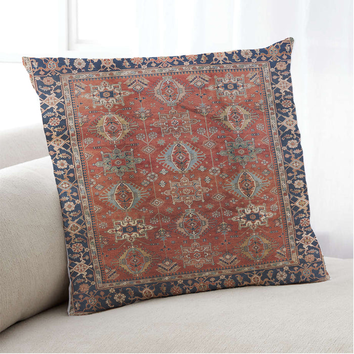 Lifestyle Image of Mid-Century Modern Urban Square Light Copper Gold Throw Pillow, 18 inch by 18 inch, pwurb1467