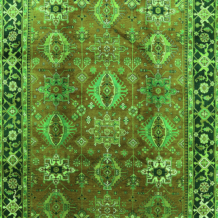 Oriental Green Traditional Rug, urb1467grn