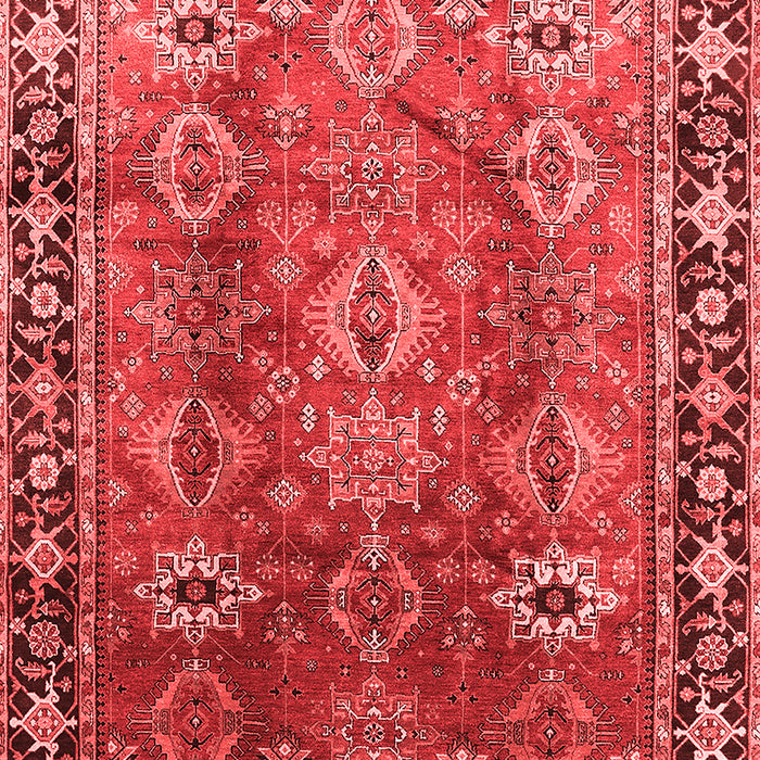 Machine Washable Oriental Red Traditional Rug, wshurb1467red