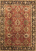 Machine Washable Oriental Brown Traditional Rug, wshurb1467brn