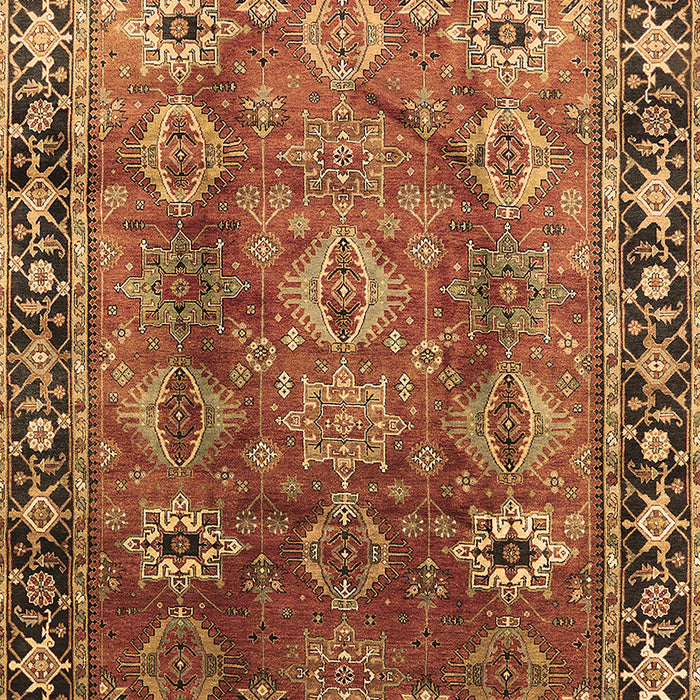 Machine Washable Oriental Brown Traditional Rug, wshurb1467brn