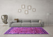 Machine Washable Oriental Purple Traditional Area Rugs in a Living Room, wshurb1467pur