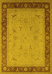 Oriental Yellow Industrial Rug, urb1468yw