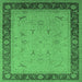 Square Oriental Emerald Green Industrial Rug, urb1468emgrn