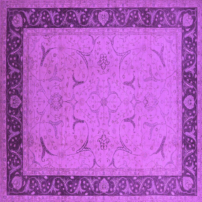 Square Machine Washable Oriental Purple Industrial Area Rugs, wshurb1468pur