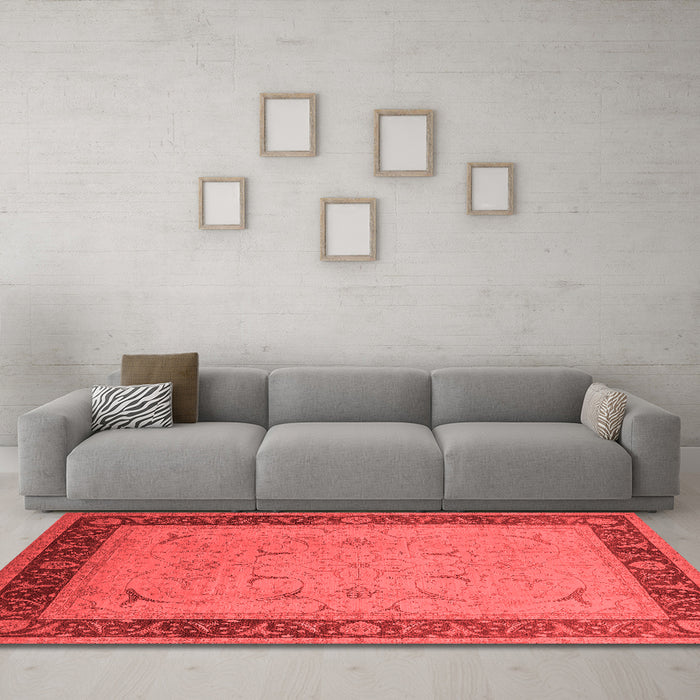 Industrial Red Washable Rugs