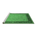 Sideview of Machine Washable Oriental Emerald Green Industrial Area Rugs, wshurb1468emgrn