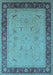 Machine Washable Oriental Light Blue Industrial Rug, wshurb1468lblu