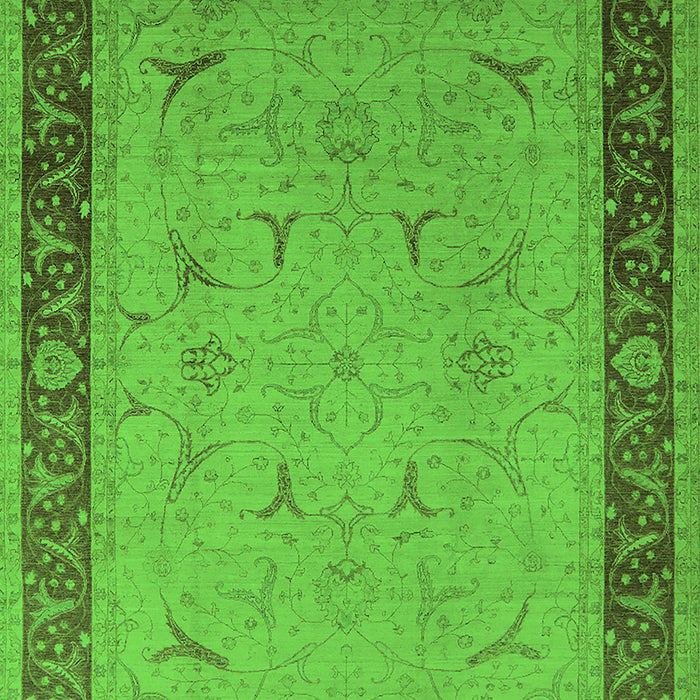 Machine Washable Oriental Green Industrial Area Rugs, wshurb1468grn