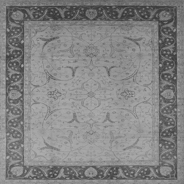 Square Machine Washable Oriental Gray Industrial Rug, wshurb1468gry