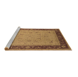 Sideview of Machine Washable Oriental Brown Industrial Rug, wshurb1468brn