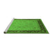 Sideview of Machine Washable Oriental Green Industrial Area Rugs, wshurb1468grn