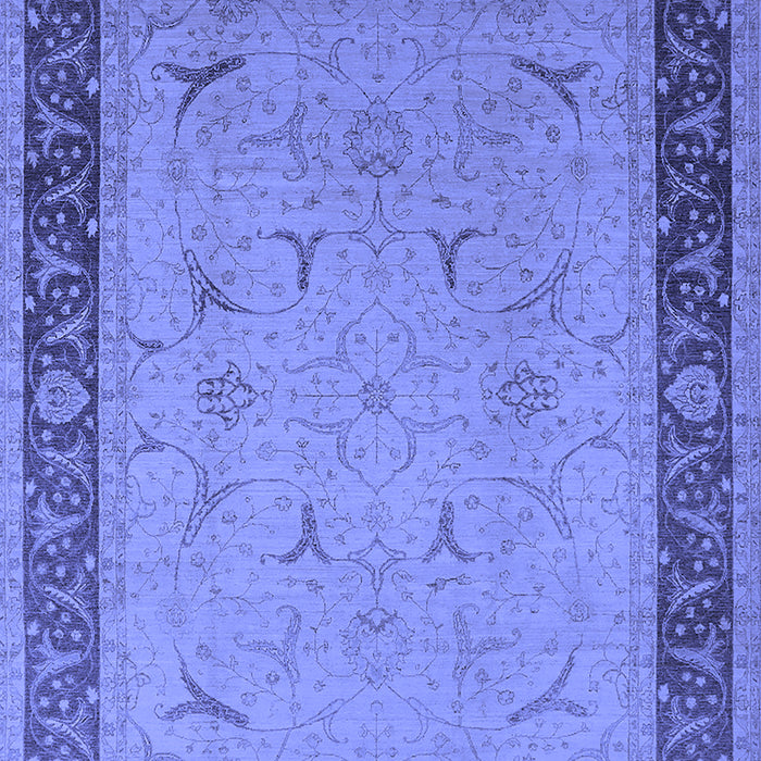 Machine Washable Oriental Blue Industrial Rug, wshurb1468blu