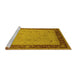 Sideview of Machine Washable Oriental Yellow Industrial Rug, wshurb1468yw