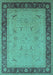 Machine Washable Oriental Turquoise Industrial Area Rugs, wshurb1468turq