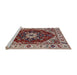 Sideview of Machine Washable Industrial Modern Saffron Red Rug, wshurb1469