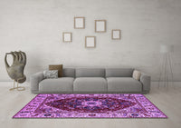 Machine Washable Persian Purple Traditional Rug, wshurb1469pur