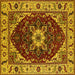 Square Persian Yellow Traditional Rug, urb1469yw