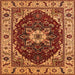 Square Persian Orange Traditional Rug, urb1469org