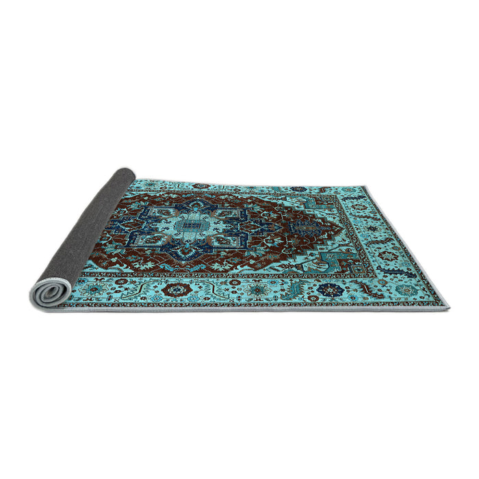 Sideview of Persian Light Blue Traditional Rug, urb1469lblu