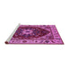 Sideview of Machine Washable Persian Pink Traditional Rug, wshurb1469pnk