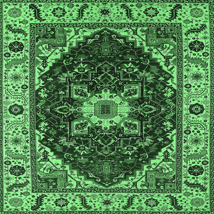 Square Persian Emerald Green Traditional Rug, urb1469emgrn