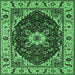 Square Persian Emerald Green Traditional Rug, urb1469emgrn