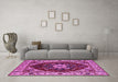 Machine Washable Persian Pink Traditional Rug in a Living Room, wshurb1469pnk