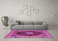 Machine Washable Persian Pink Traditional Rug, wshurb1469pnk