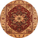 Round Persian Orange Traditional Rug, urb1469org