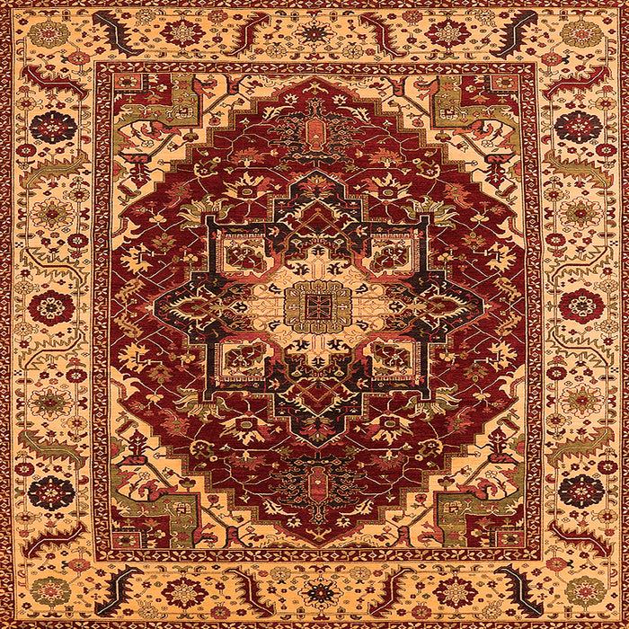 Square Machine Washable Persian Orange Traditional Area Rugs, wshurb1469org