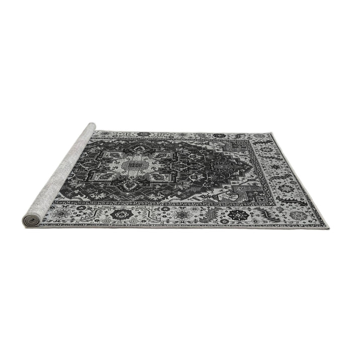 Sideview of Machine Washable Persian Gray Traditional Rug, wshurb1469gry