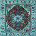 Square Machine Washable Persian Light Blue Traditional Rug, wshurb1469lblu