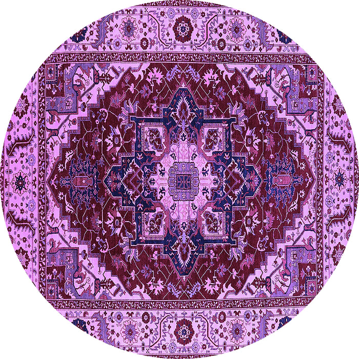 Round Persian Purple Traditional Rug, urb1469pur
