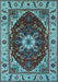 Machine Washable Persian Light Blue Traditional Rug, wshurb1469lblu