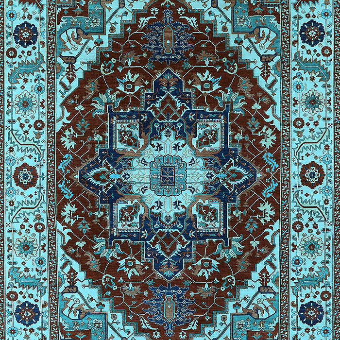 Machine Washable Persian Light Blue Traditional Rug, wshurb1469lblu