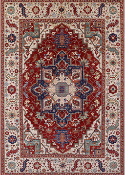 Machine Washable Industrial Modern Saffron Red Rug, wshurb1469