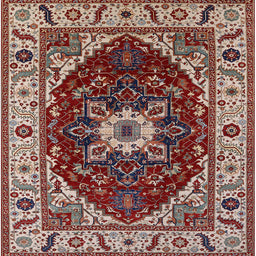 Square Machine Washable Industrial Modern Saffron Red Rug, wshurb1469