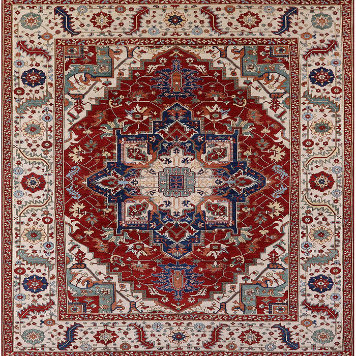 Square Machine Washable Industrial Modern Saffron Red Rug, wshurb1469