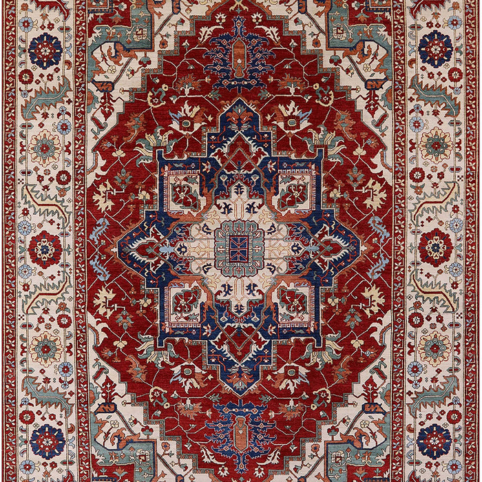 Mid-Century Modern Saffron Red Persian Rug, urb1469