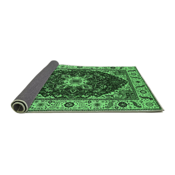 Sideview of Persian Emerald Green Traditional Rug, urb1469emgrn