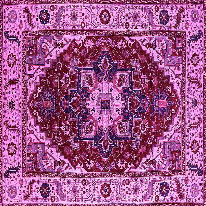 Square Machine Washable Persian Pink Traditional Rug, wshurb1469pnk