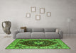 Machine Washable Persian Green Traditional Area Rugs in a Living Room,, wshurb1469grn