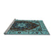 Sideview of Machine Washable Persian Light Blue Traditional Rug, wshurb1469lblu